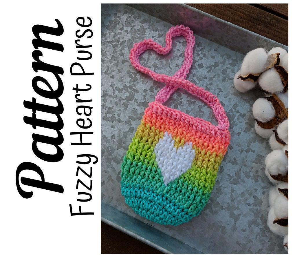 Fuzzy Heart Toddler Purse